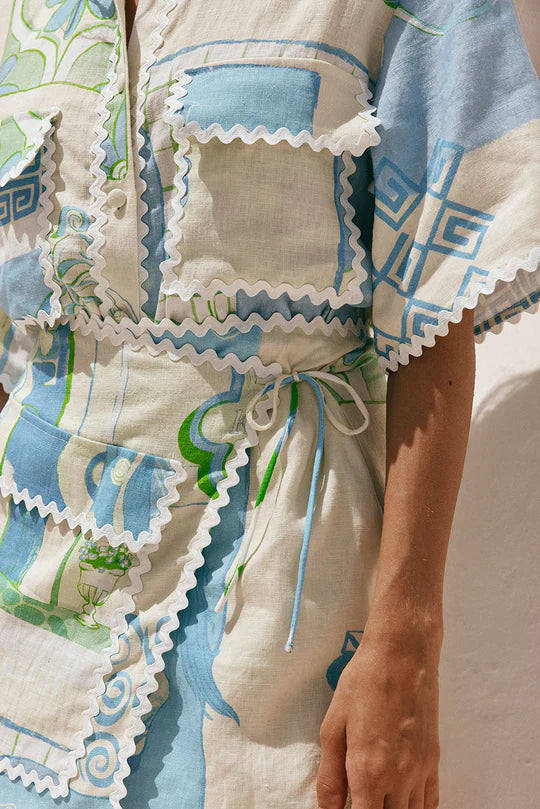 Diaz Skirt And Shirt Co-Ord Set - Theotokos Ocean